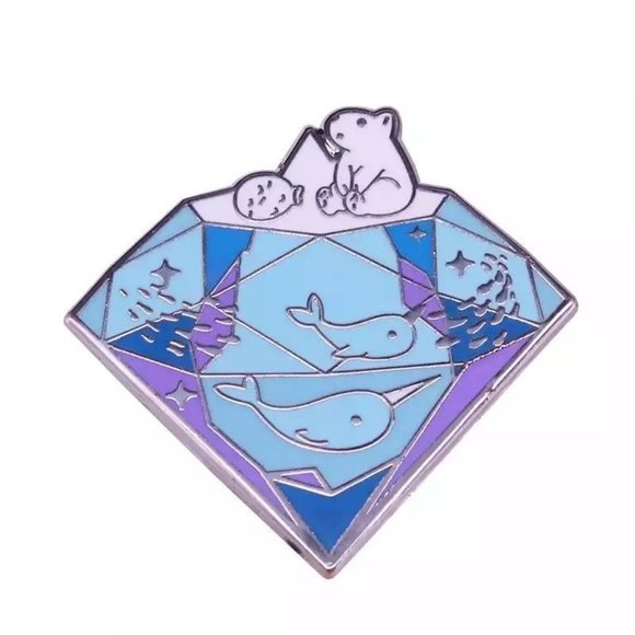 *50% OFF! Iceberg Polar Bear Narwhal pin glacier ice berg ocean save the bears - Picture 2 of 3